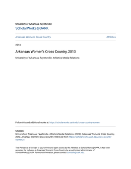 Arkansas Women's Cross Country, 2013