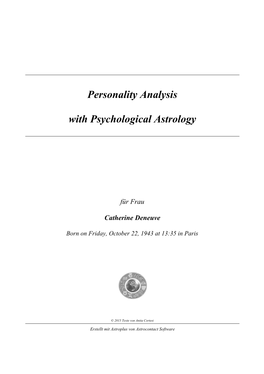 Personality Analysis with Psychological Astrology