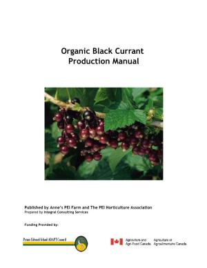 Organic Black Currant Production Manual