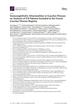 Immunoglobulin Abnormalities in Gaucher Disease: an Analysis of 278 Patients Included in the French Gaucher Disease Registry