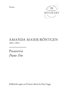 AMANDA MAIER-RÖNTGEN Pianotrio Piano Trio