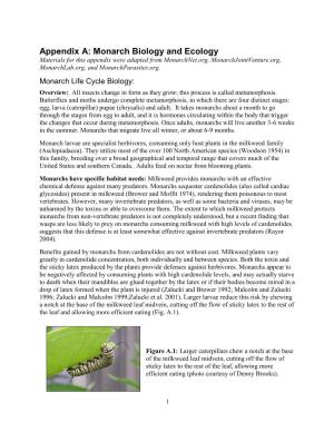 Appendix A: Monarch Biology and Ecology