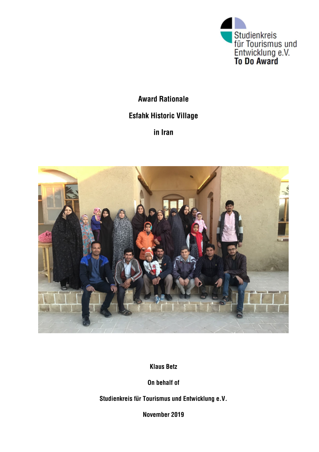 Award Rationale Esfahk Historic Village in Iran