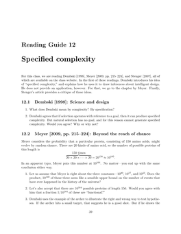 Specified Complexity