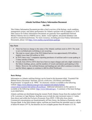 2020 Surfclam Fishery Information Document