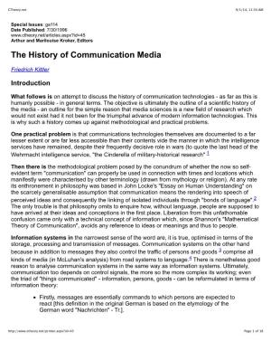 The History of Communication Media