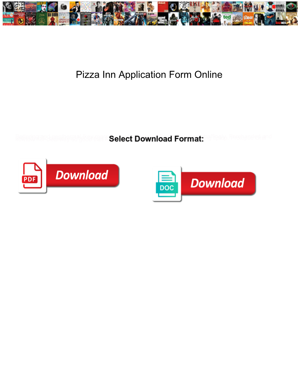Pizza Inn Application Form Online