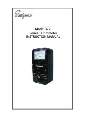 Model 372 Series 3 Ohmmeter INSTRUCTION MANUAL