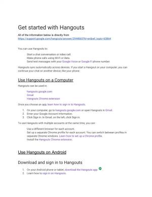 Get Started with Hangouts