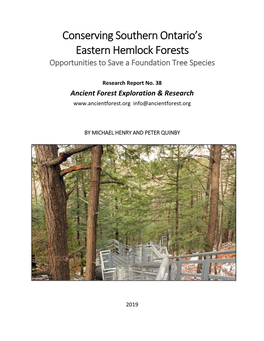 Conserving Southern Ontario's Eastern Hemlock Forests