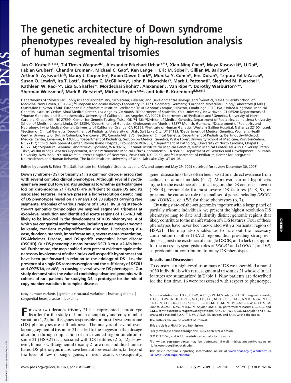 The Genetic Architecture of Down Syndrome Phenotypes Revealed by High-Resolution Analysis of Human Segmental Trisomies