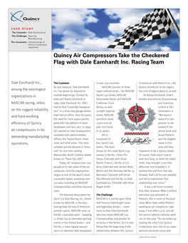 Quincy Air Compressors Take the Checkered Flag with Dale Earnhardt Inc