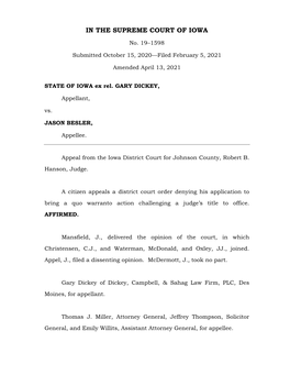 Opinion of the Court, in Which Christensen, C.J., and Waterman, Mcdonald, and Oxley, JJ., Joined