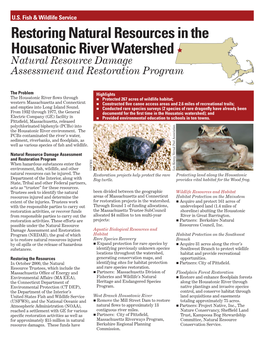 Restoring Natural Resources in the Housatonic River Watershed Natural Resource Damage Assessment and Restoration Program