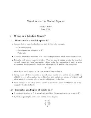 Mini-Course on Moduli Spaces