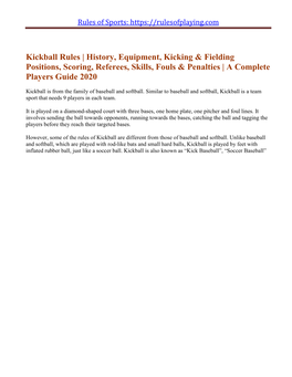 Kickball Rules | History, Equipment, Kicking & Fielding Positions
