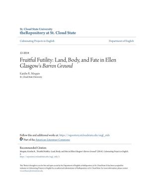 Fruitful Futility: Land, Body, and Fate in Ellen Glasgow's Barren Ground Katelin R