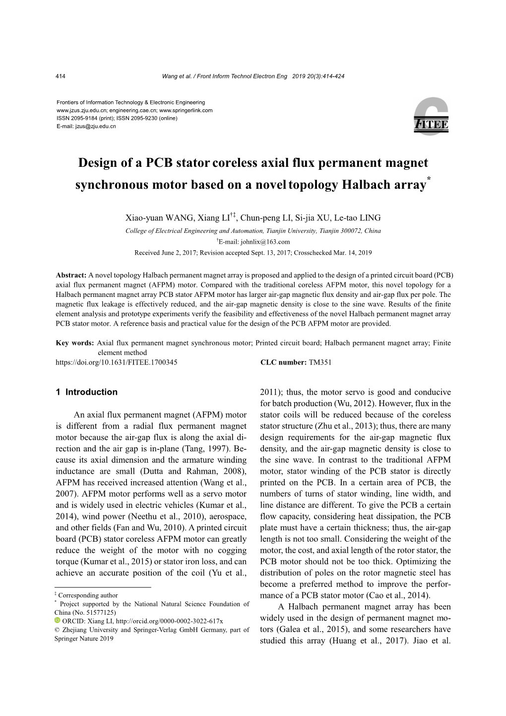 Design of a PCB Statorcoreless Axial Flux Permanent Magnet