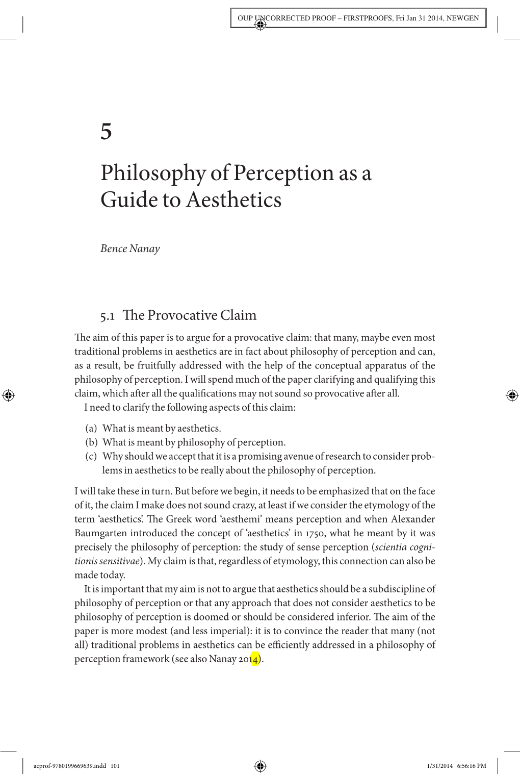 Philosophy of Perception As a Guide to Aesthetics