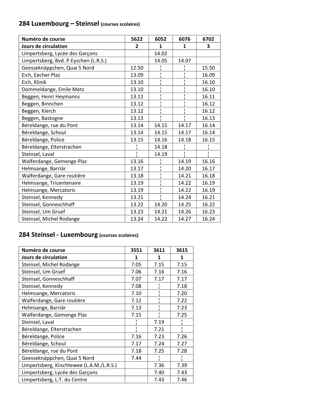 284 Steinsel - Luxembourg (Courses Scolaires)