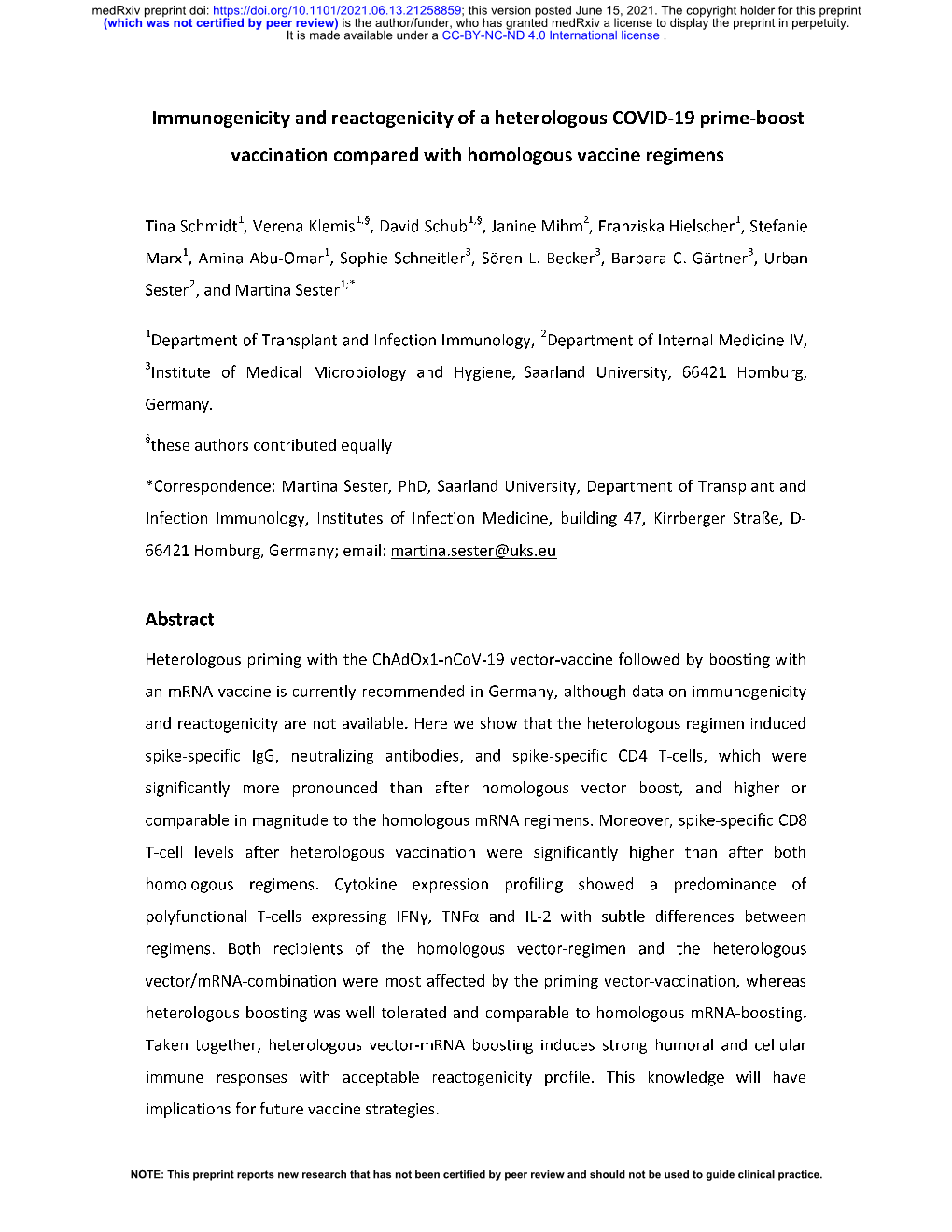 Immunogenicity and Reactogenicity of a Heterologous COVID-19 Prime-Boost Vaccination Compared with Homologous Vaccine Regimens