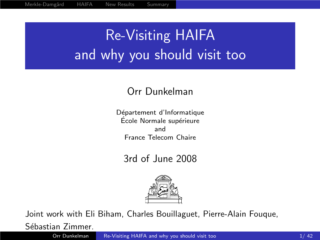 Re-Visiting HAIFA and Why You Should Visit Too