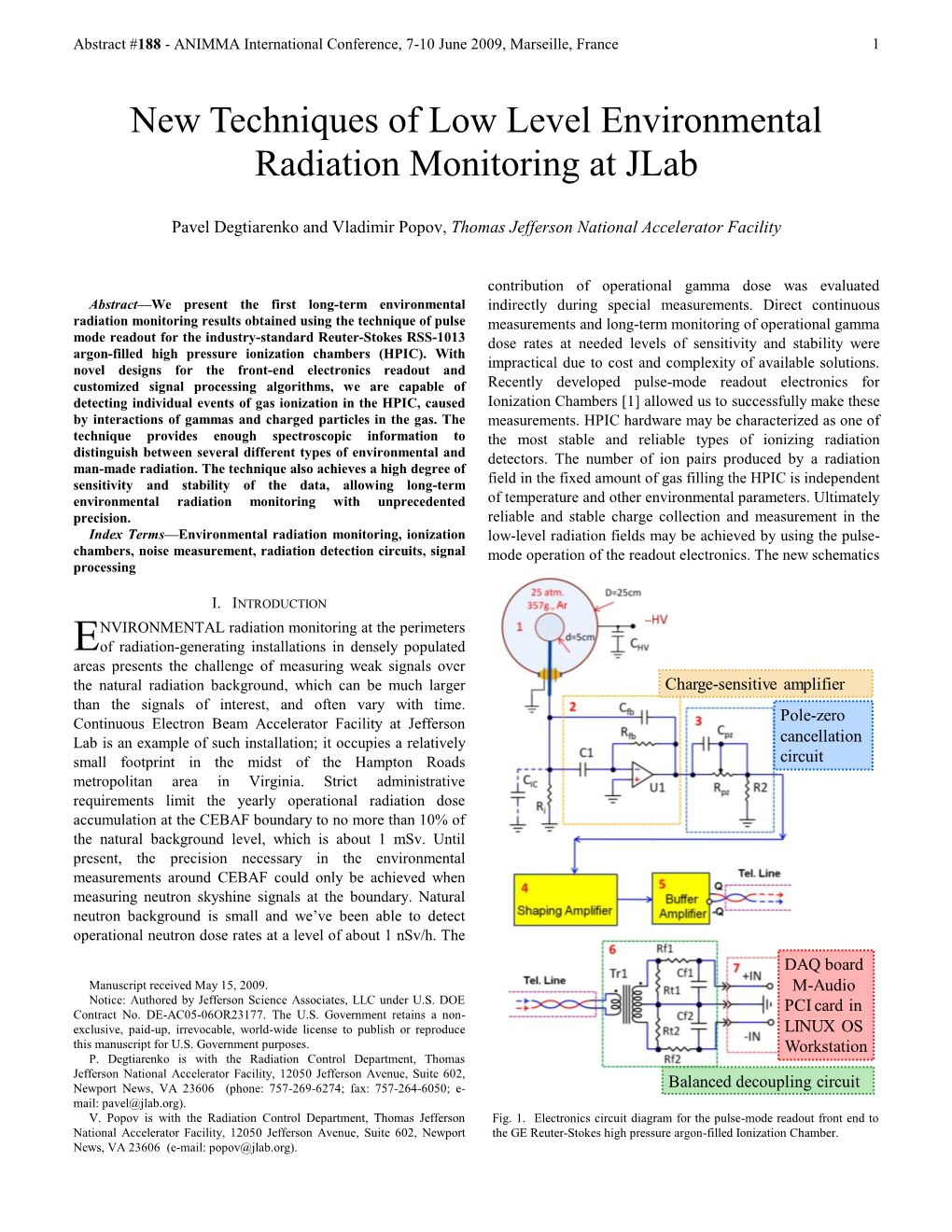 New Techniques of Low Level Environmental Radiation Monitoring at Jlab