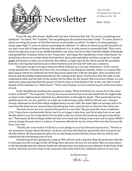 UPLIFT Newsletter M Ay 2 0 19