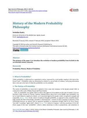 History of the Modern Probability Philosophy