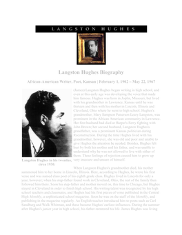 Langston Hughes Biography