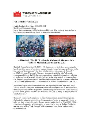 Ali Banisadr / MATRIX 185 at the Wadsworth Marks Artist's First Solo