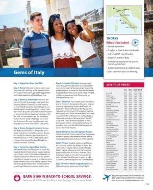 Gems of Italy • Visits Shown in Italics in Itinerary
