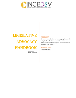 Legislative Advocacy Handbook – 2017 Edition 1 | P a G E