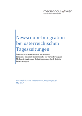 Newsroom-Integration Bei Österreichischen Tageszeitungen