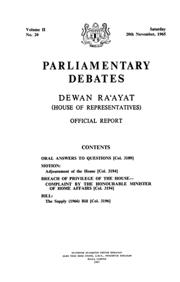 Parliamentary Debates