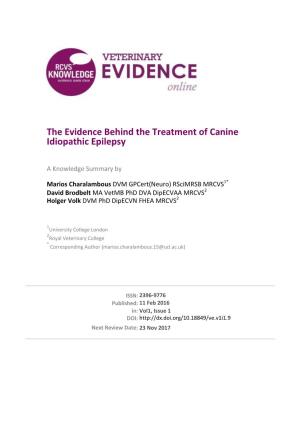 The Evidence Behind the Treatment of Canine Idiopathic Epilepsy
