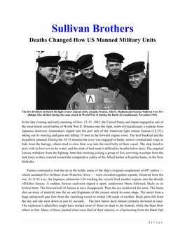 Sullivan Brothers Deaths Changed How US Manned Military Units