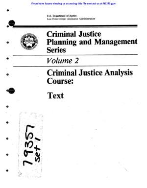 Criminal Justice Analysis Course: Text