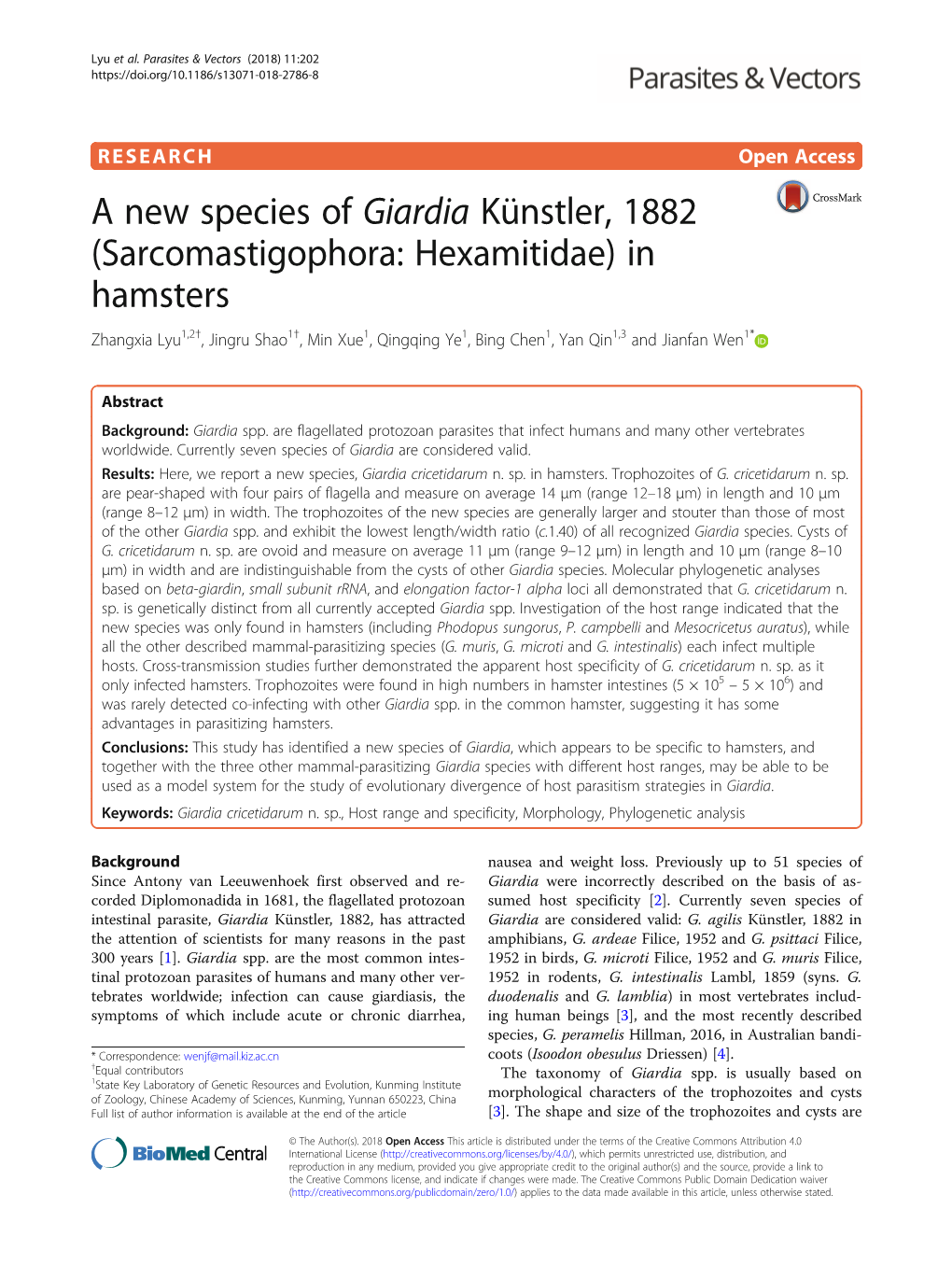 A New Species of Giardia Künstler