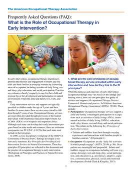 What Is the Role of Occupational Therapy in Early Intervention?