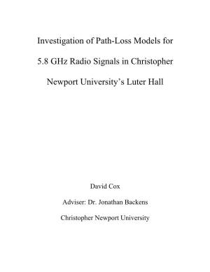 Investigation of Path-Loss Models for 5.8 Ghz Radio Signals In