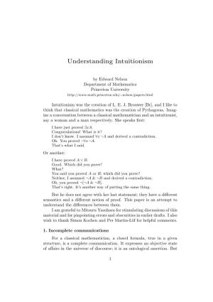 Understanding Intuitionism