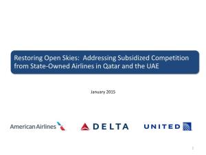 Addressing Subsidized Competition from State-Owned Airlines in Qatar and the UAE