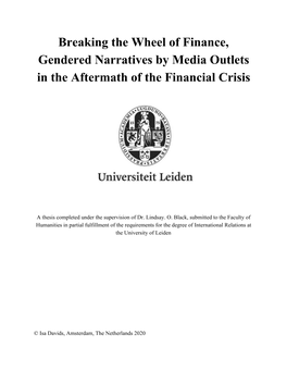 Breaking the Wheel of Finance, Gendered Narratives by Media Outlets in the Aftermath of the Financial Crisis