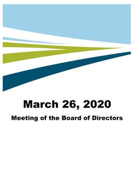 March 26, 2020 Meeting of the Board of Directors