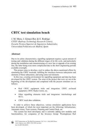 CBTC Test Simulation Bench