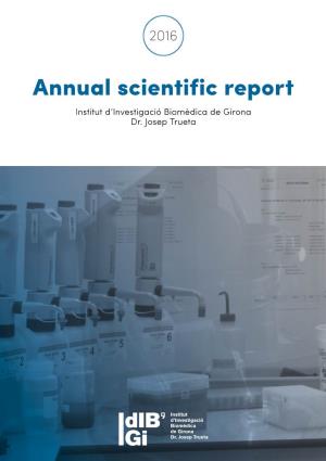 Annual Scientific Report Institut D’Investigació Biomèdica De Girona Dr
