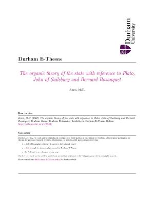 The Organic Theory of the State with Reference to Plato, John of Sailsbury and Bernard Bosanquet
