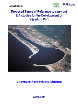 Proposed Terms of Reference to Carry out EIA Studies for the Development of Vijaydurg Port