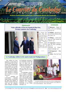 Diplomatie SOMMAIRE Visite Officielle À Paris De Samdech Hun Sen,  Diplomatie : Départ De Premier Ministre Du Cambodge S.M